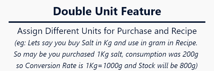 irestora plus restaurant software double unit feature