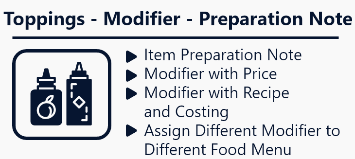 toppings modifier preparation note