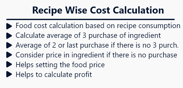 irestora plus restaurant software recipe wise cost calulation