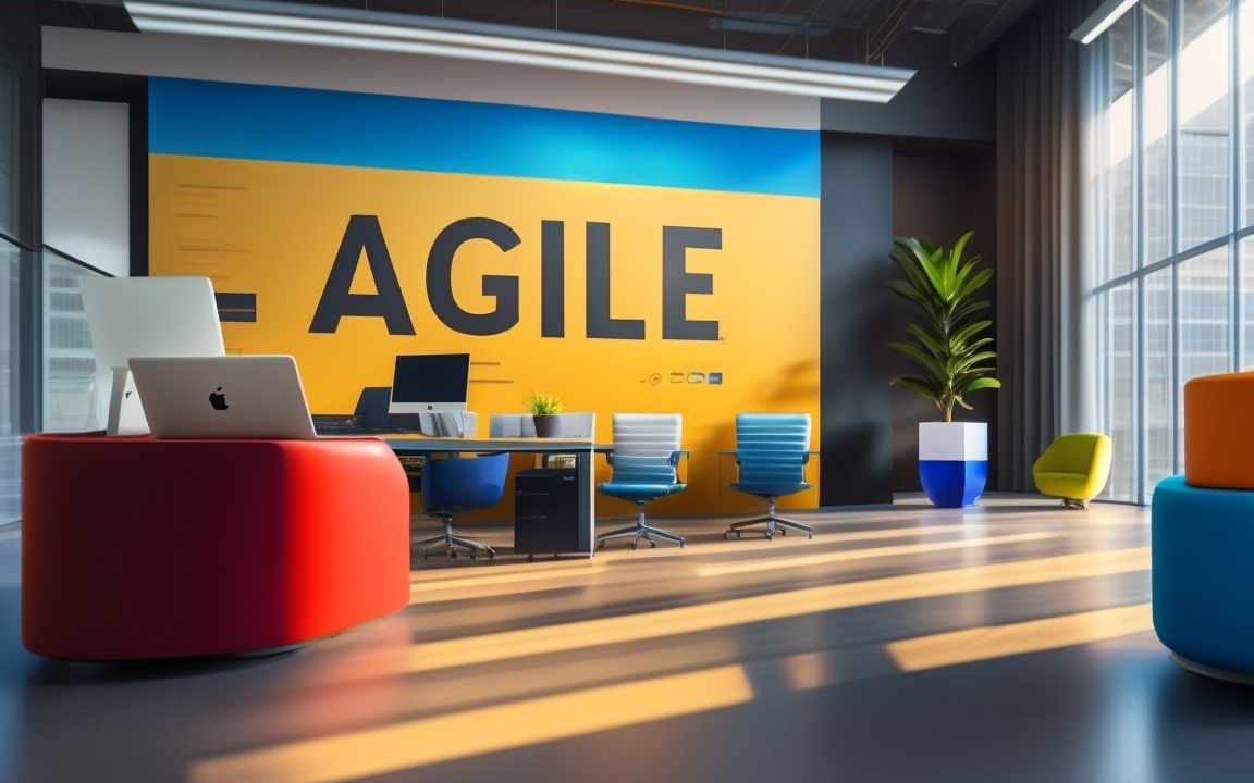 A banner with agile text