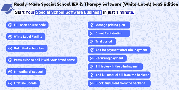 Ready-Made Special School IEP and Therapy Software (White-Label) SaaS Edition